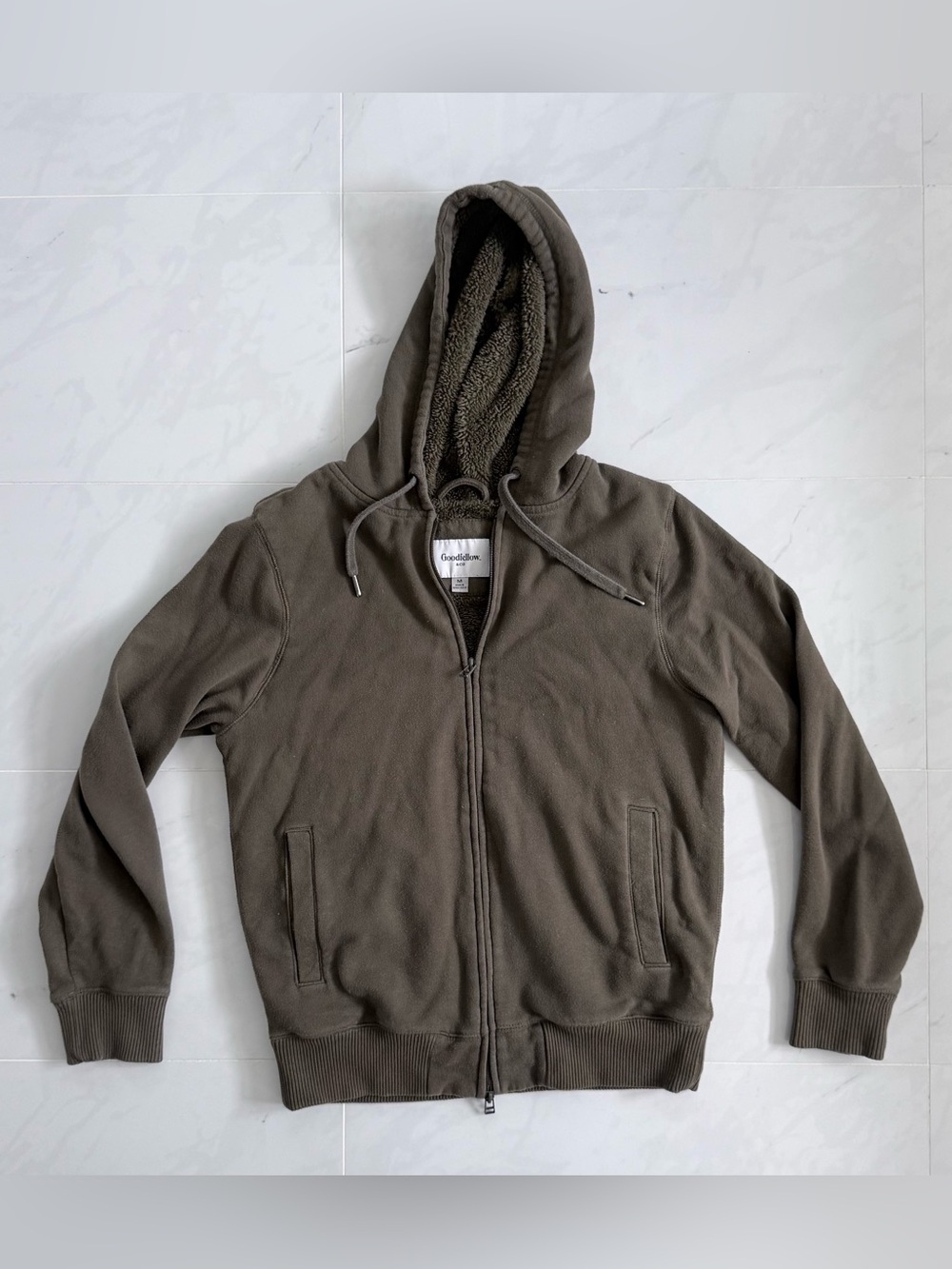 Men's Sherpa Lined Hooded Fleece Jacket from Goodfellow